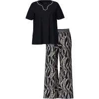 Ulla Popken Pyjama zwart / wit