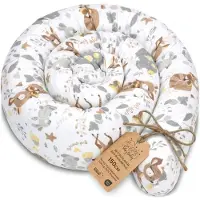 Totsy Baby Zijslaper kussen Lichaamskussen 150 cm Katoen - Lang kussen bed rol slaapkussen nek rol Decoratie voor kinderkamer Oeko-Tex Hert