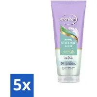 Andrélon 5 x – Shampoo Scrub – Kokos Volume Boost – 200 ml - Volume Shampoo - Kokos Volume Boost - Exfolierende Shampoo - Fris Haar - Fijn Haar