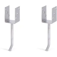 Alberts 2 x U-paaldrager mit Rundstahl-betonanker, 71x104 mm, betonanker 200 mm, thermisch verzinkt, voor inbetonneren