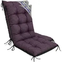 Amazinggirl Tuinstoelkussens Hoge Rug Set: 2x 50x120 cm - Kussens voor Tuinstoelen & Standenstoel Terrasstoel Bordeaux Eco linnen Stoelkussens Tuin Zitkussen Extra Dik 10 cm met Bindlinten