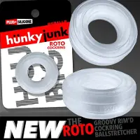 Hünkyjunk - Roto - Geribbelde Cockring - Transparant