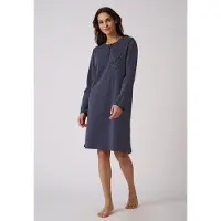 Damart - Slipdress mesh jersey, lengte 95 cm - Dames - Blauw - 50-52 (XL)