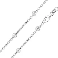 Cavill - Elegante 45 cm Zilveren Schakelketting met Bolletjes - 925 Sterlingzilver Gerhodineerd - Duurzame Glans - Dagelijks Draagbaar