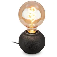 Briloner Amba - Tafellamp Keramiek - E27 - slaapkamer lamp - Ø10cm - zwart