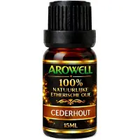 Arowell – Etherische Olie – Cederhout – 15 ml – 100% Pure Etherische Olie – Voor Aroma Diffuser, Geurbrander, Sauna, Aromatherapie & Massage