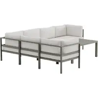 Ebuy24 Copacabana loungemeubel hoekbank 3+3 zits en salontafel bruin.