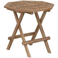 MUST Living Opvouwbare picknicktafel Owen, 50x50x50 cm, rustieke teakwood