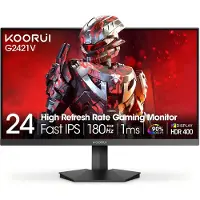 Koorui G2421V 24-inch Gamingmonitor - 180 Hz - 1 ms - Snelle IPS-monitor- Schermresolutie 2560 × 1440 - Zwart