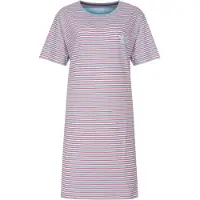 Irresistible Dames Nachthemd - Gestreept - Korte Mouwen - Licht Blauw - Maat 3XL