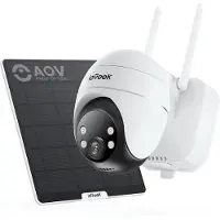 IeGeek Draadloze Beveiligingscamera Buiten - 2K 360° PTZ - Bewakingscamera met 5W Zonnepaneel - 24/7 Opname en Auto-Tracking - 9000mAh Accu - 30m Nachtzicht - 2,4GHz WiF