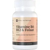 Vital Nutrition Vitamine B6 B12 & Folaat - Quatrefolic Folaat: 400 mcg - Actieve B Vitamines - 60 capsules -