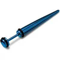 Lucleon Satago | 6 mm Blauwe Roestvrijstalen Fake Taper Oorbel