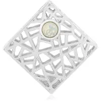 Cavill - Zilveren Hanger 0,212 ct Welo-Opaal - 925 Sterling Zilver met Platina Coating - Ronde Rondslijpsel - Elegante MONOSONO Collection