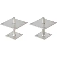 Alberts 2 x I-paaldrager, in hoogte verstelbaar 30 - 150 mm, plaat 150 x 150 mm, elektrolytisch verzinkt, dickschichtpassiviert, voor opschroeven