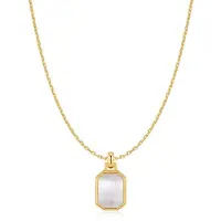 Ania Haie Gold Square MOP Necklace S