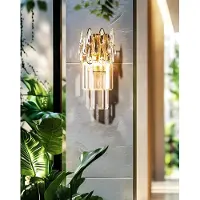VRYGLE Kristallen Wandlamp Goud – Moderne LED Wandverlichting met 3 Lichtkleuren- Inclusief lampen - voor Slaapkamer & Woonkamer