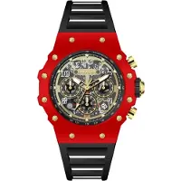 Invicta Racing 69685 Herenhorloge - Quartz Uurwerk - Acryl met Gouden Wijzerplaat - 43 mm