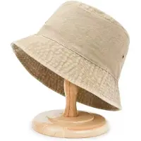 VHV -Unisex Bucket Hat - Vissershoed Dames & Heren - Katoenen Zonnehoed - UPF 50+ UV Bescherming - Opvouwbare Zomerhoed voor Wandelen Camping en Tuinieren - Khaki