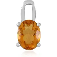 Cavill - Zilveren Hanger met Oranje Kwarts 1,648 ct - 925 Sterling Zilver Platina Gecoat - Ovaal Slijpsel - Braziliaanse Edelstenen Sieraden Dames