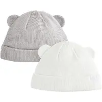 Next - Pasgeboren unisex - Set van 2 geribbelde babymutsjes - Grijs