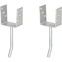 Alberts 2 x U-paaldrager mit Rundstahl-betonanker, 101x104 mm, betonanker 200 mm, thermisch verzinkt, voor inbetonneren