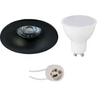 BES LED GU10 Inbouwspot Set - Mat Zwart - Inbouw Rond - Pragmi Nora Pro - 4W - Warm Wit 3000K - Ø82mm