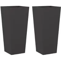 vidaXL Plantenbakken 2 st 35x35x75 cm staal zwart