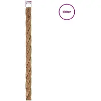 vidaXL Jutetouw 2 st 2 mm 100 m Naturel 100% Tossa jute