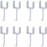 Alberts 8 x U-paaldrager mit Rundstahl-betonanker, 91x104 mm, betonanker 200 mm, thermisch verzinkt, voor inbetonneren