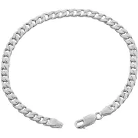 Cavill - Pantserketting 45 cm - 925 Sterling Zilver Gerhodineerd - Glanzende Zilveren Schakels - Unisex - Karabijnsluiting - Elegant Sieraad