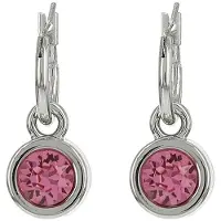 Biba Oorhangers zilver met steen Rose