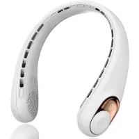 Snq Ventilator - Nekventilator - Draagbare Nekventilator 3 Snelheden - Rekbaar en Handenvrij - 4000 mAh Oplaadbaar - Voor Buiten, Sport en Reizen - Wit