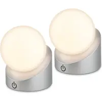 B.K.Licht BRILONER Sora - Set van 2 Tafellampen oplaadbaar - warm wit licht - dimbaar - voor binnen en buiten - 10 x 8 x 9 cm - grijs