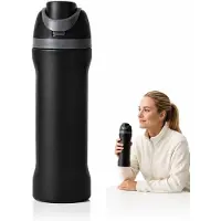 VHV -Roestvrijstalen Thermosbeker - Grote Capaciteit Dubbele Drinkbeker voor Buiten - Lekkende en Creatieve Reisfles - Zwart