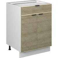Vicco Fame-Line Onderkast voor spoelbak/kookplaat – 60 cm met lade, WB Marmer Eiken paneel