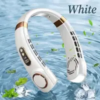Karma Draagbare Persoonlijke Mini Nekventilator - USB Oplaadbaar - 5 Snelheden - Digitaal Display - LED Kleurenlichten - 360° Koeling - Buitensporten