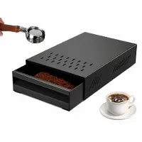 VHV - Uitklopbak - Afklopbak - Uitklopbak lade - Espresso accessoires - Koolstofstaal - Antislip - Voor koffiemachine en barista - 35CM - Zwart