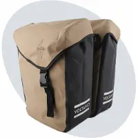 Voltano Dubbele Fietstas Modern Beige / Zwart - Reflective - 50 Liter - Waterdicht