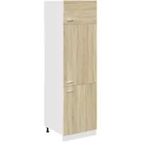 vidaXL Ombouwkast voor koelkast Lyon 60x57x207 cm bewerkt hout sonoma eikenkleurig