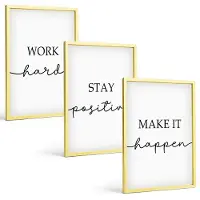 Tulup 4-Delige Schilderij Set - Minimalistische motiverende en inspirerende citaten - 40 x 60 cm - Moderne Wanddecoratie - Slaapkamer - Decoratieve Schilderijen