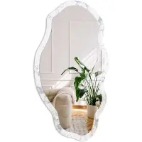 Coloray Marmeresthetiek Spiegel - Grijs Elegante Rechthoekige Wandspiegel - Organische Spiegel - Woonkamer - Klassiek - 45x90 cm - Totale afmeting 52x97 cm
