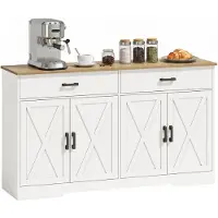 HOMCOM Buffet Cabinet-Spanplatte, MDF-Weiß