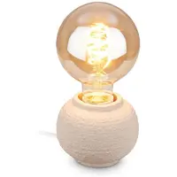 Briloner Amba - Tafellamp Keramiek - E27 - slaapkamer lamp - Ø10cm - beige