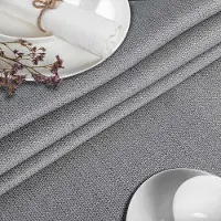 ANRO Tafelkleed Damast ornament Grijs Rond Ø170cm Met sierband Afwasbaar Waterafstotend