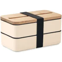 Midocean Gerecycled PP lunchbox met twee compartimenten en verwijderbaar tussenschot. Beige