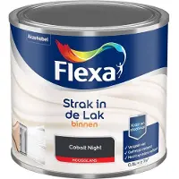 Flexa - Strak In De Lak Binnenlak Hoogglans - Cobalt Night - Mengverf - 500 Ml