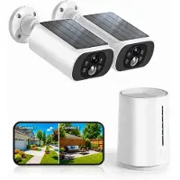 Avylet Draadloze Beveiligingscamera - Voor Buiten en Binnen - 2 Bulletcamera’s en Basisstation - 2K - Kleurennachtzicht - Lokale Opslag - Geen Maandelijkse Kosten