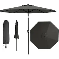 Happiq Tuinparasol 270cm - voor tuin en buitenruimte - waterdicht Parasol in Donkergrijs - Khaki 270 cm