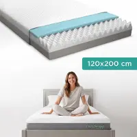 CozySense Premium Matras 120x200 cm – Eenpersoons – 3 Comfortlagen – Gel Traagschuim & Eierkistschuim – CertiPUR-US Schuim & OEKO-TEX Hoes – 20 cm Dik